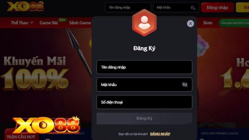 Đăng ký tài khoản tại Xo88 rất đơn giản và nhanh chóng