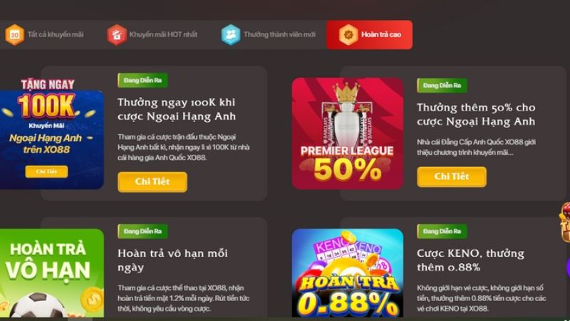 Xo88 liên tục tổ chức các chương trình khuyến mãi và thưởng hấp dẫn