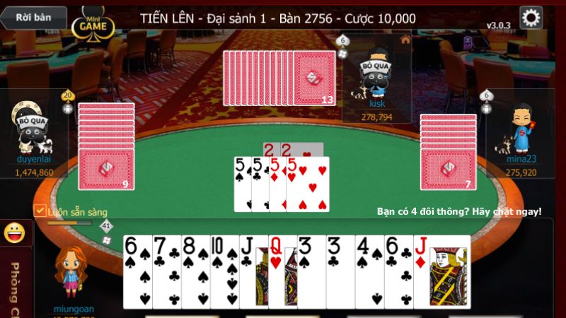 Tại Xo88, bài tiến lên được thiết kế rất sát với luật truyền thống